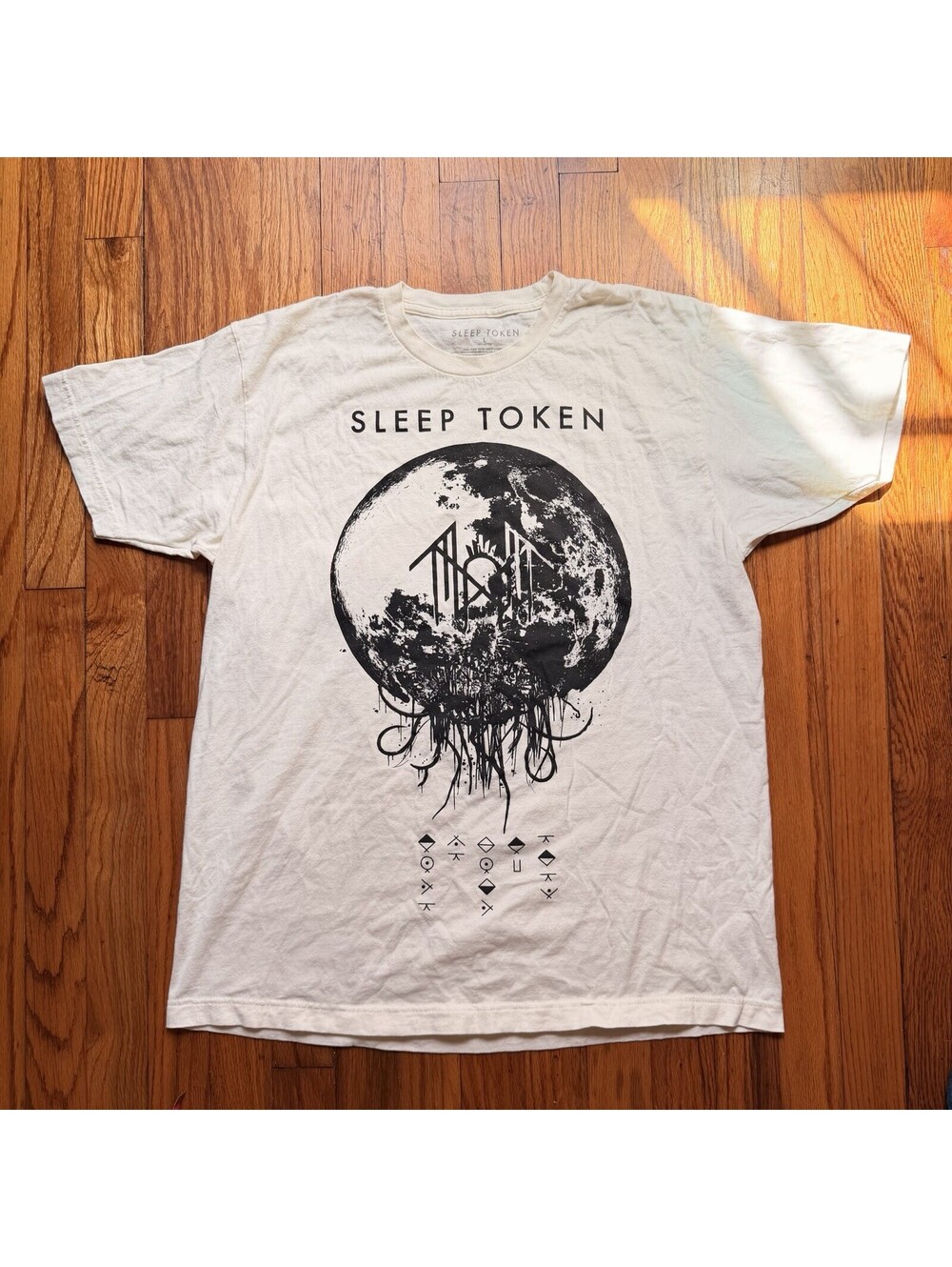 Sleep Token Take Me Back To Eden Tracklist T-Shirt Cream Mens Large